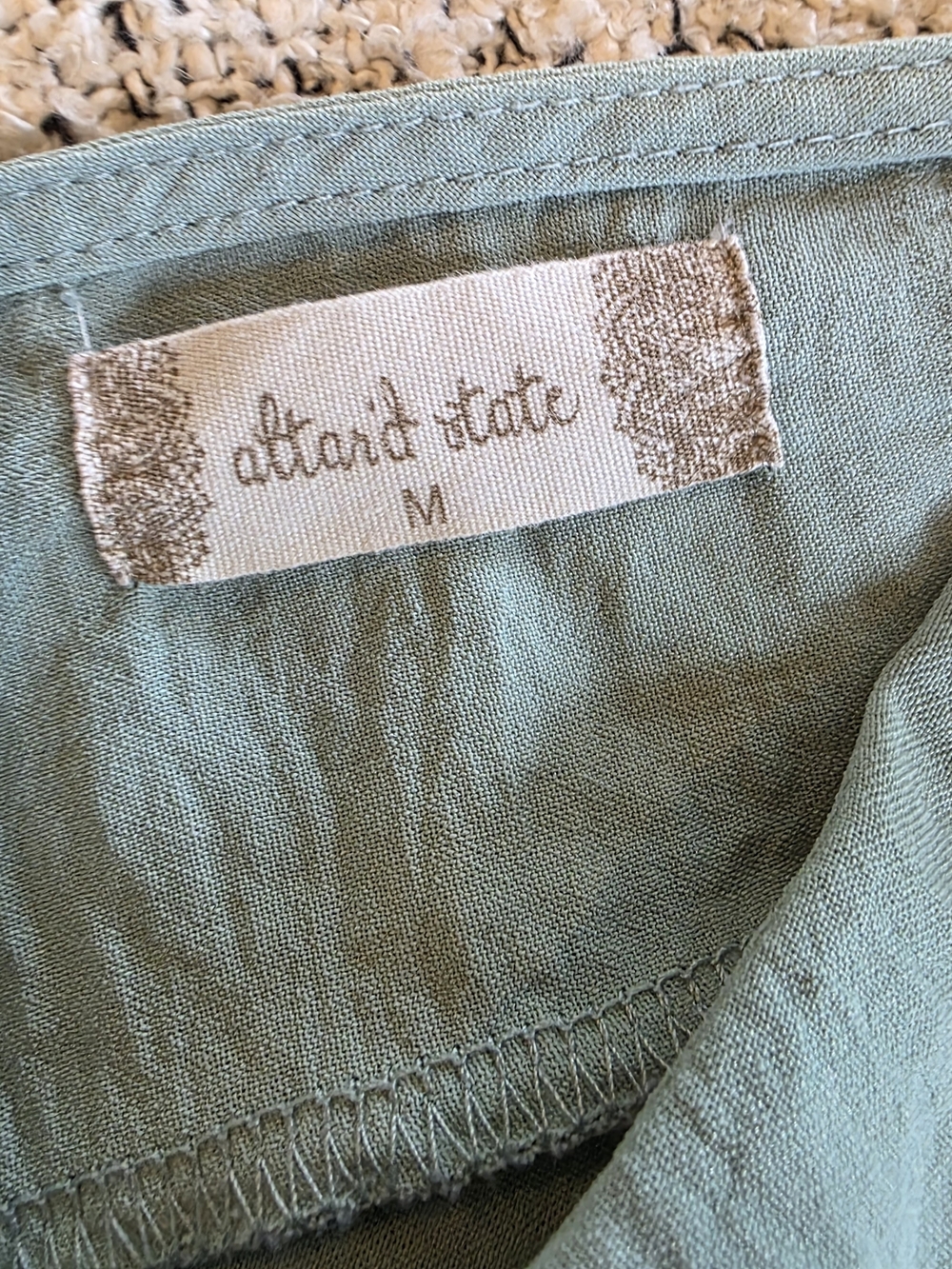 Alterd State Sage Green Corset Lace Up Peplum Top Medieval Cottagecore M - Picture 5 of 8
